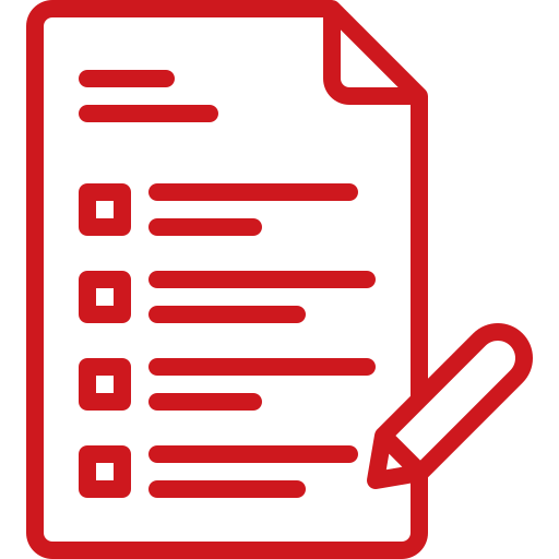 icon of a document with check marks